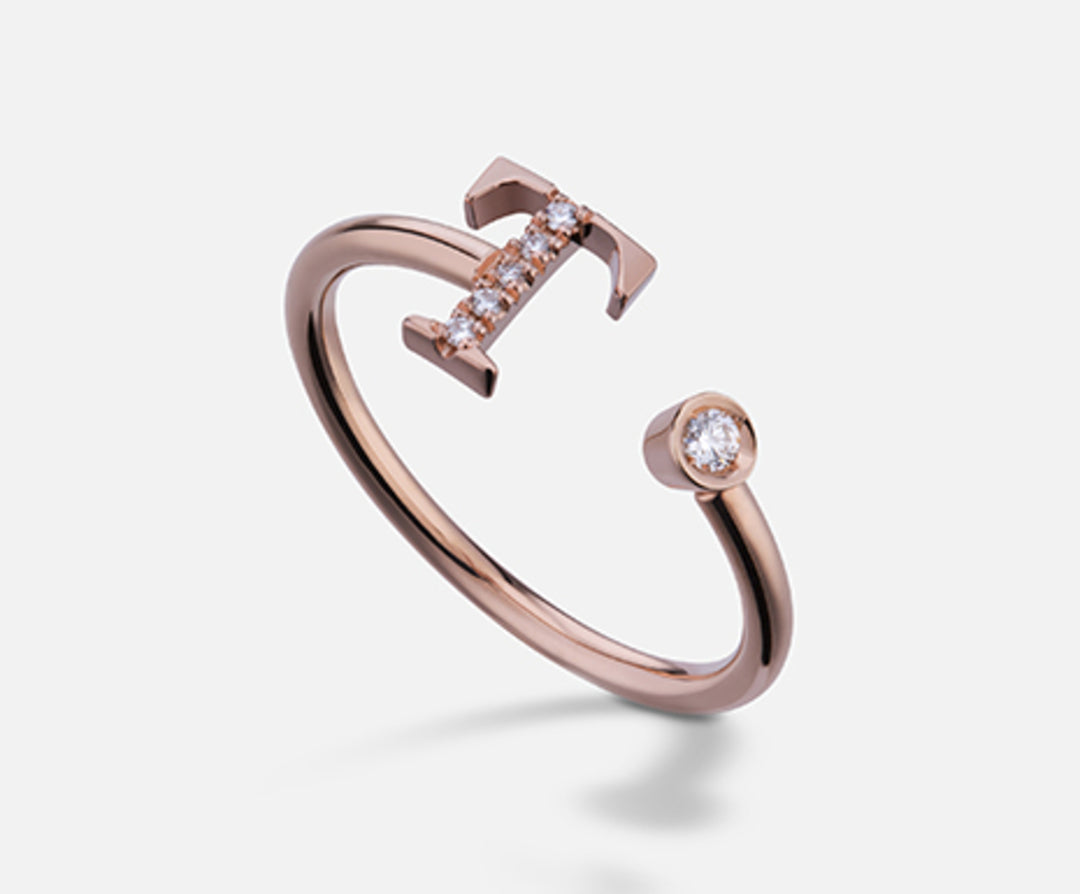Golay an 9k letter t big rose gold diam. ct.0.06 GAFTD2R3