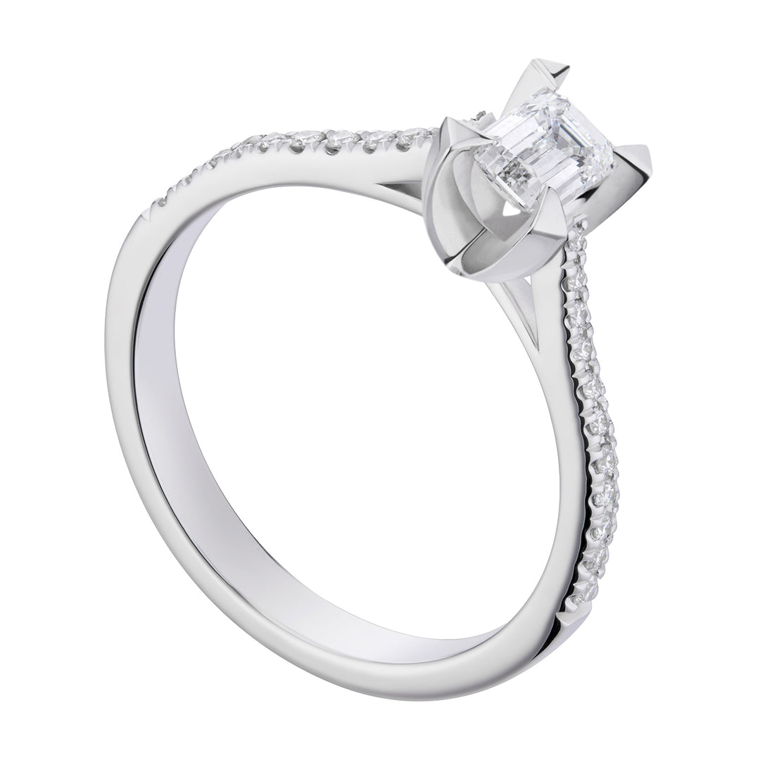 World Diamond Group solitaire fm emerald cut bezel set and d ASLFME004DI-18263110081