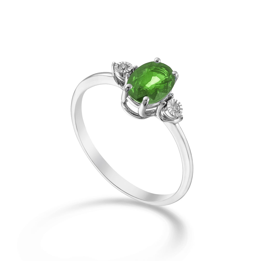 Nihama an 9k emerald n. 7x5 oval and side diamonds NA5213R4SMN070