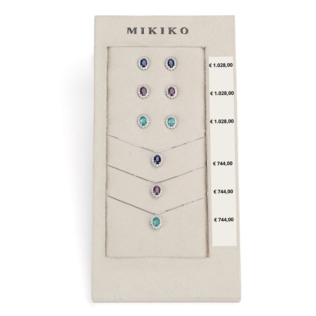 Mikiko package cl 5086 + or 5068 18kt oval 6x4 sapphire, ruby ​​and emerald tr. M.LIGHTBOX.16-T