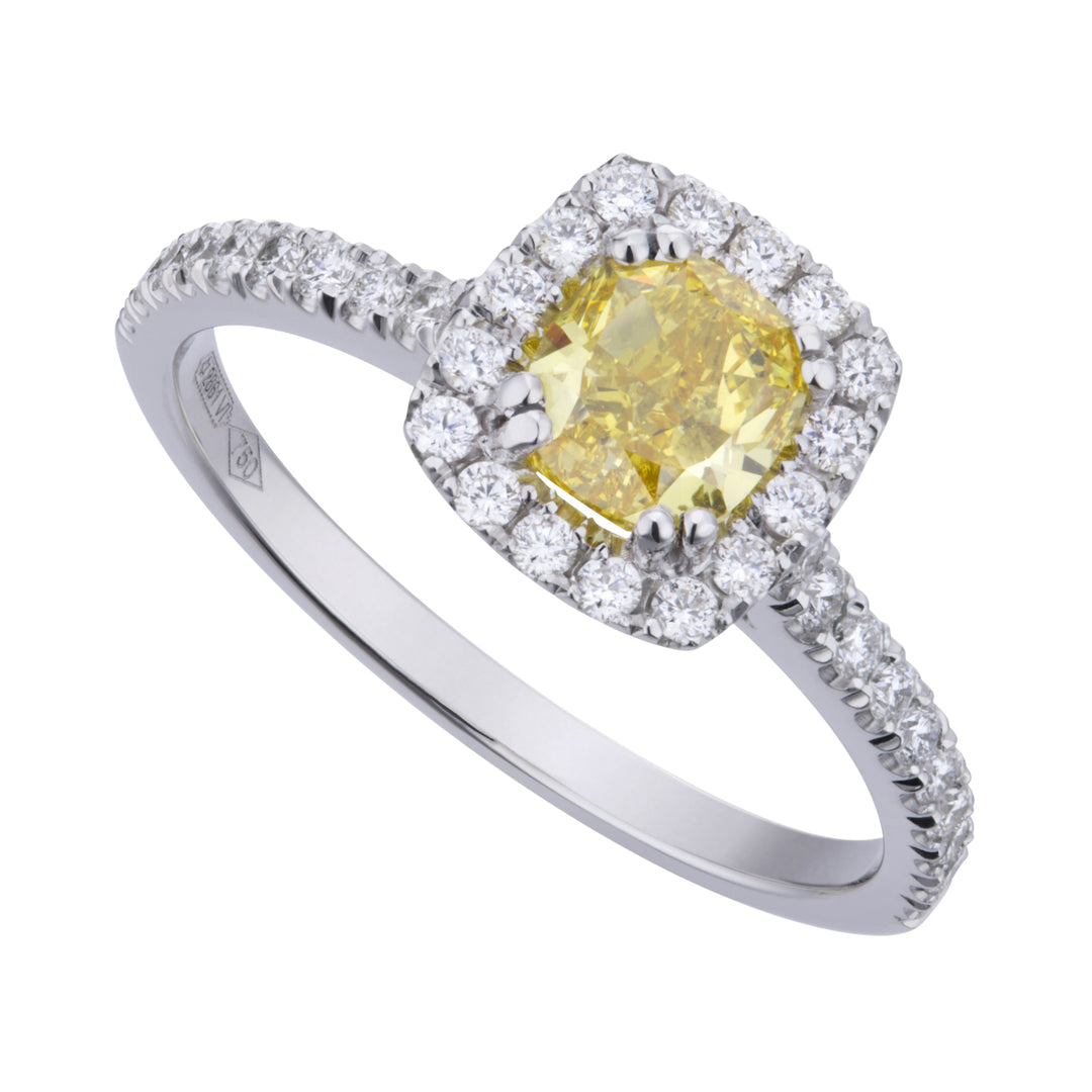 Golay fancy yellow ring with diamonds APU386DIFY-20014110103