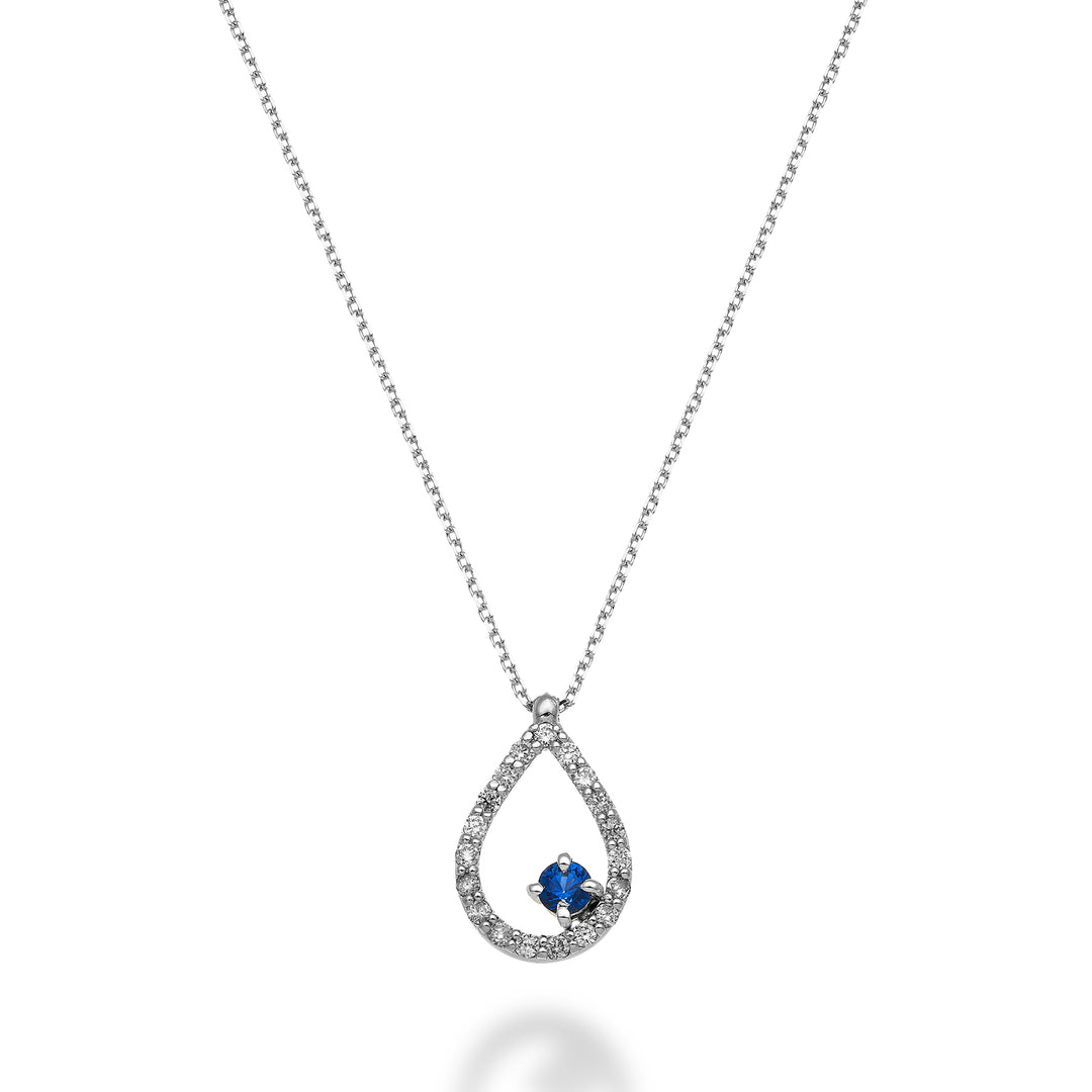 World Diamond Group cl 18k "drop" sapphire n. 0.11 ct diam. ct.0.14 GD5158O4ZFN025