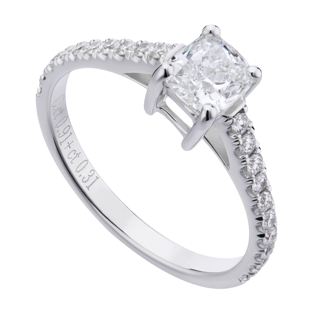 Golay ring with cushion diamond 0.92 ct APU300DI-19023110002