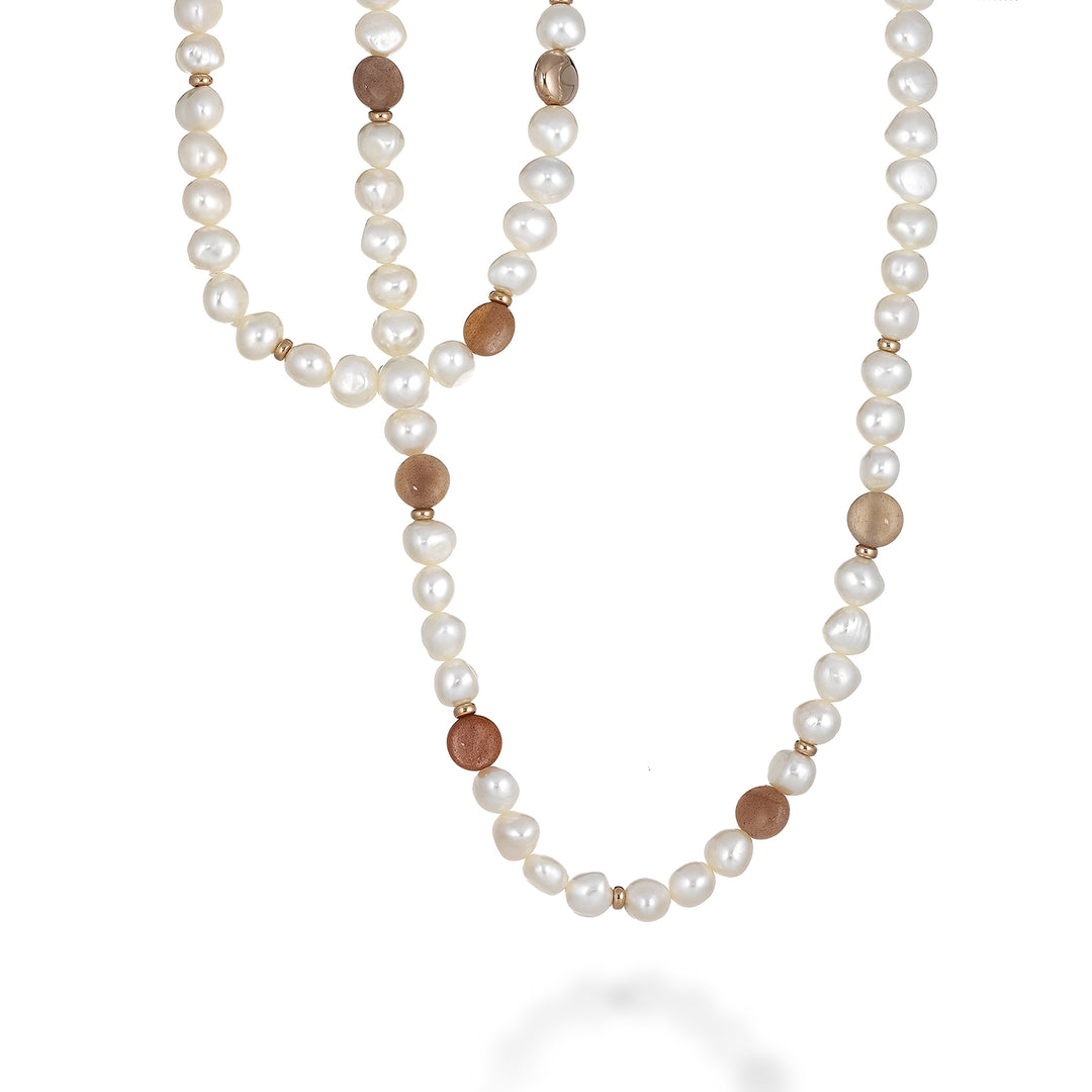 Nihama cl ag925 fw bar 9/10 moonstone 80 cm NC7124A3PIETRALUNA