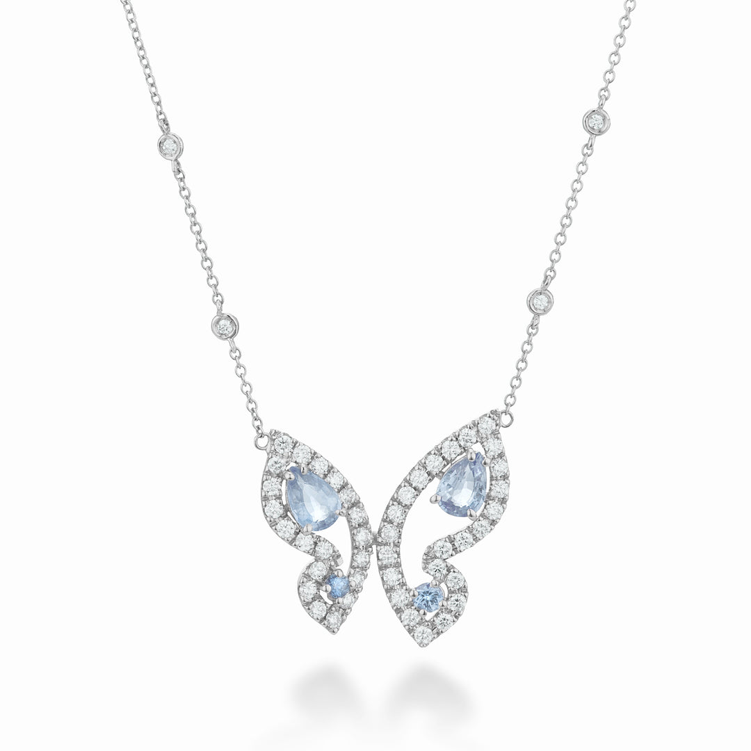 Golay large butterfly pendant with aquamarine, diamonds GFFA008DAQ-22259110066