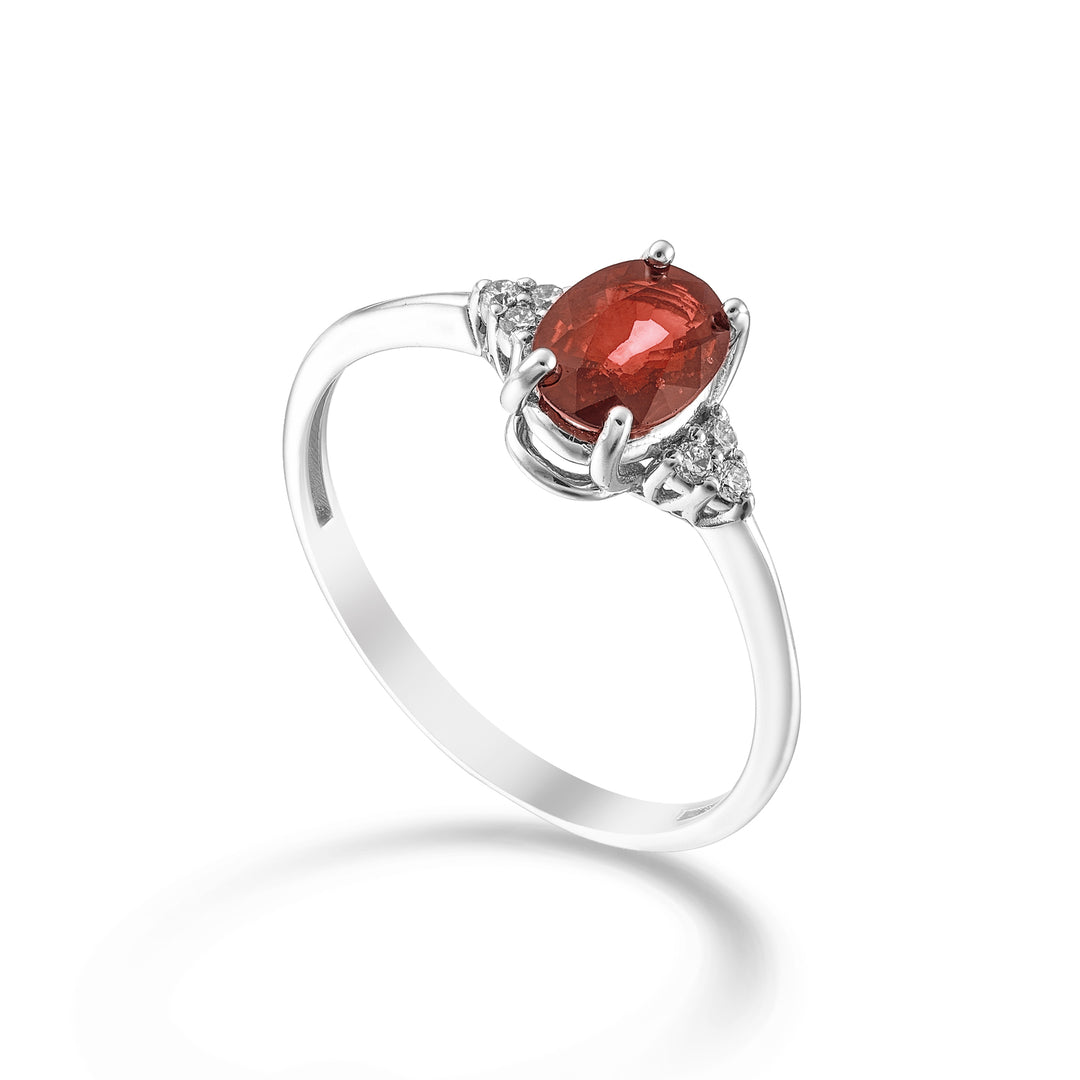 Nihama an 9k ruby ​​n. 7x5 oval and side diamonds NA5210R4RBN080