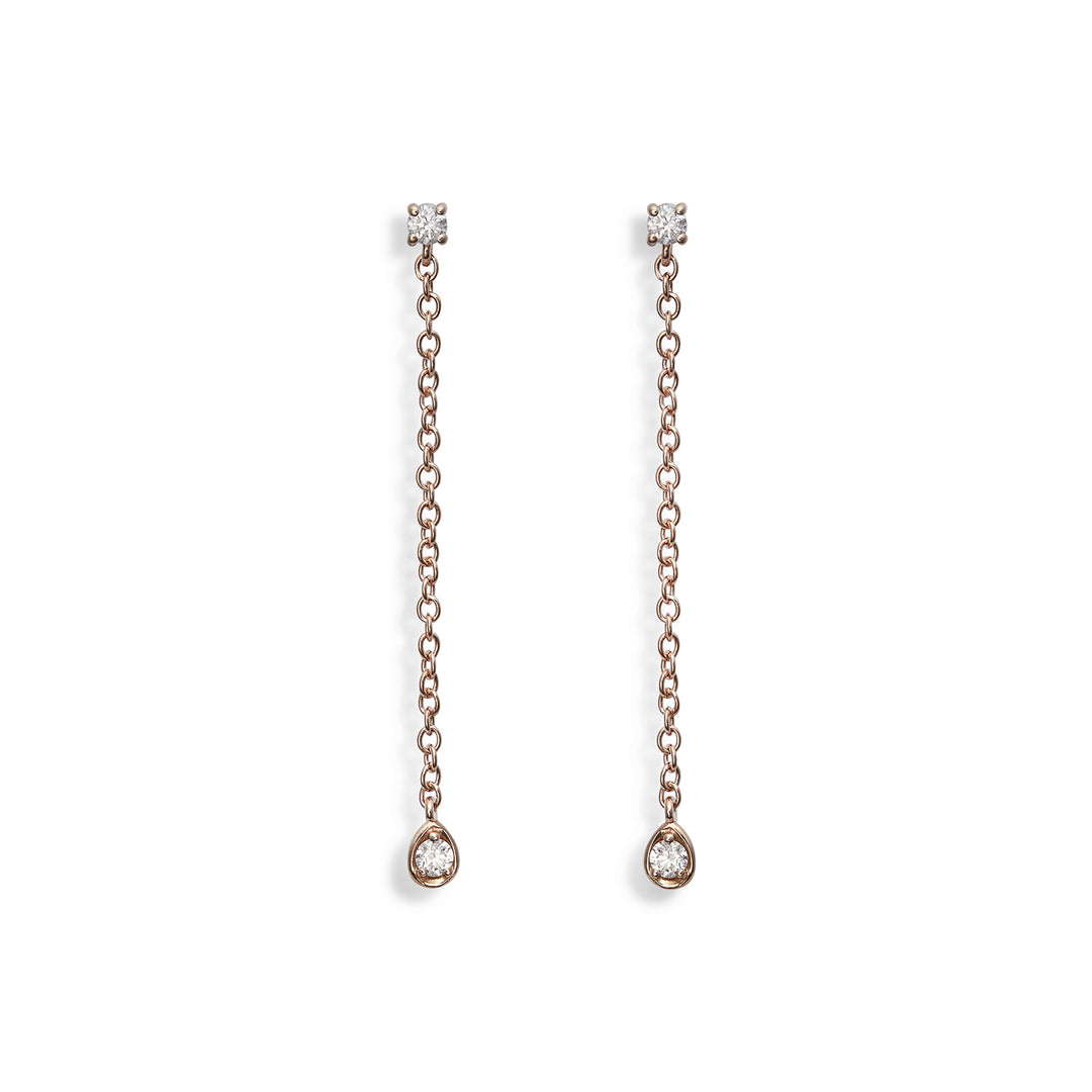 World Diamond Group or 18k 0.12 ct bezel drop chain 3.30 cm rosé GO5069O3BR012