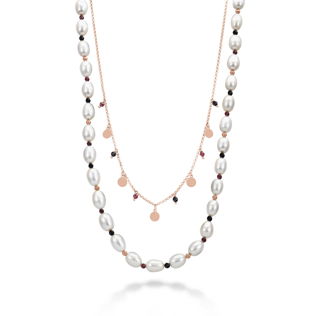 Nihama cl ag925 fw rice 8/9 spinel and garnet ND7593A3FRBI089