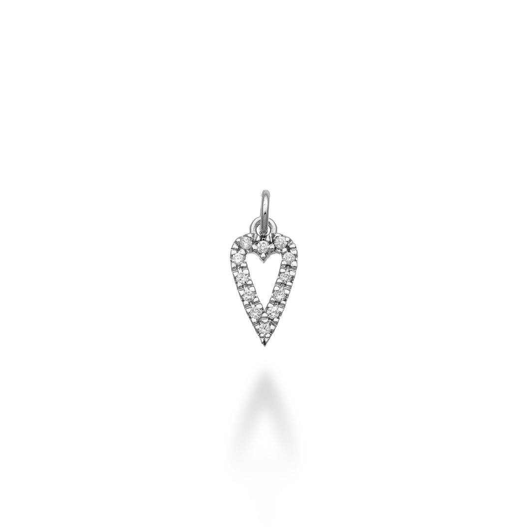 World Diamond Group small elongated heart pendant 18k 0.06 ct white gold GPEN214DIO4