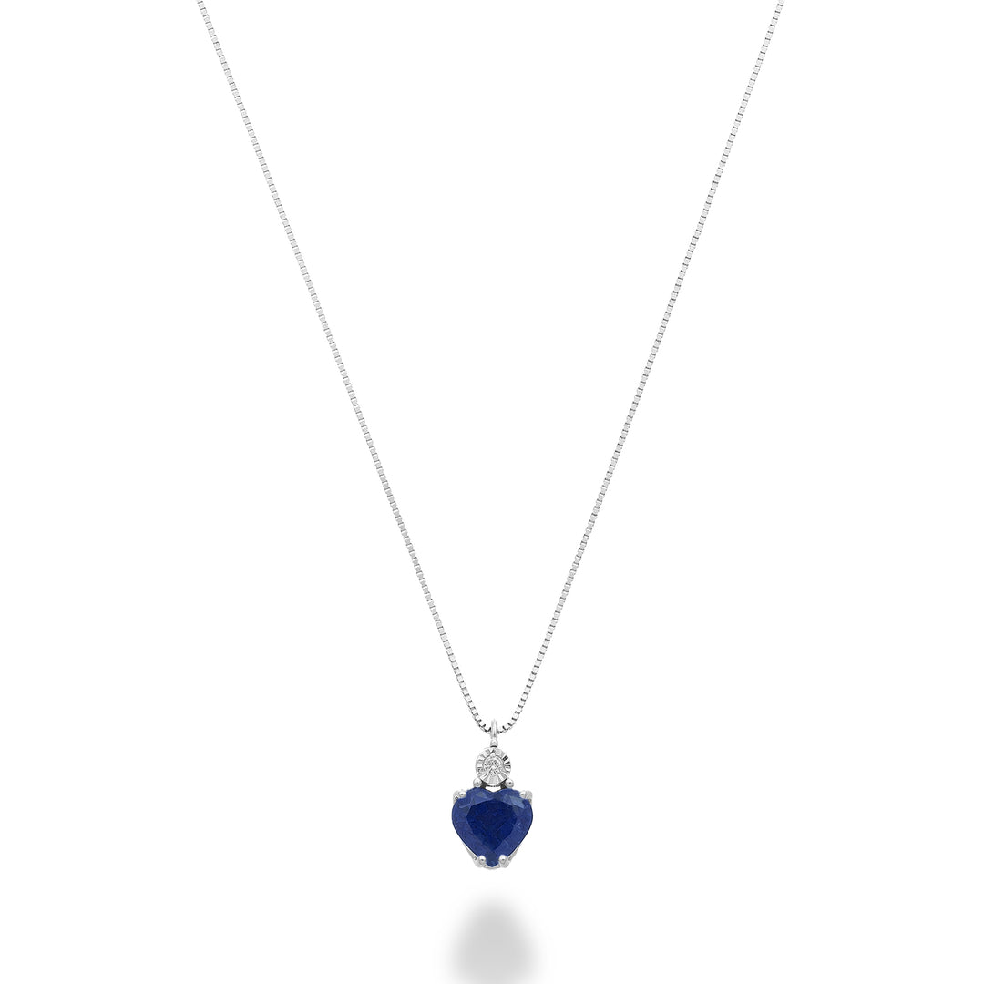 Nihama cl 18k heart sapphire 5x5 with diamond ND5195O4ZFR