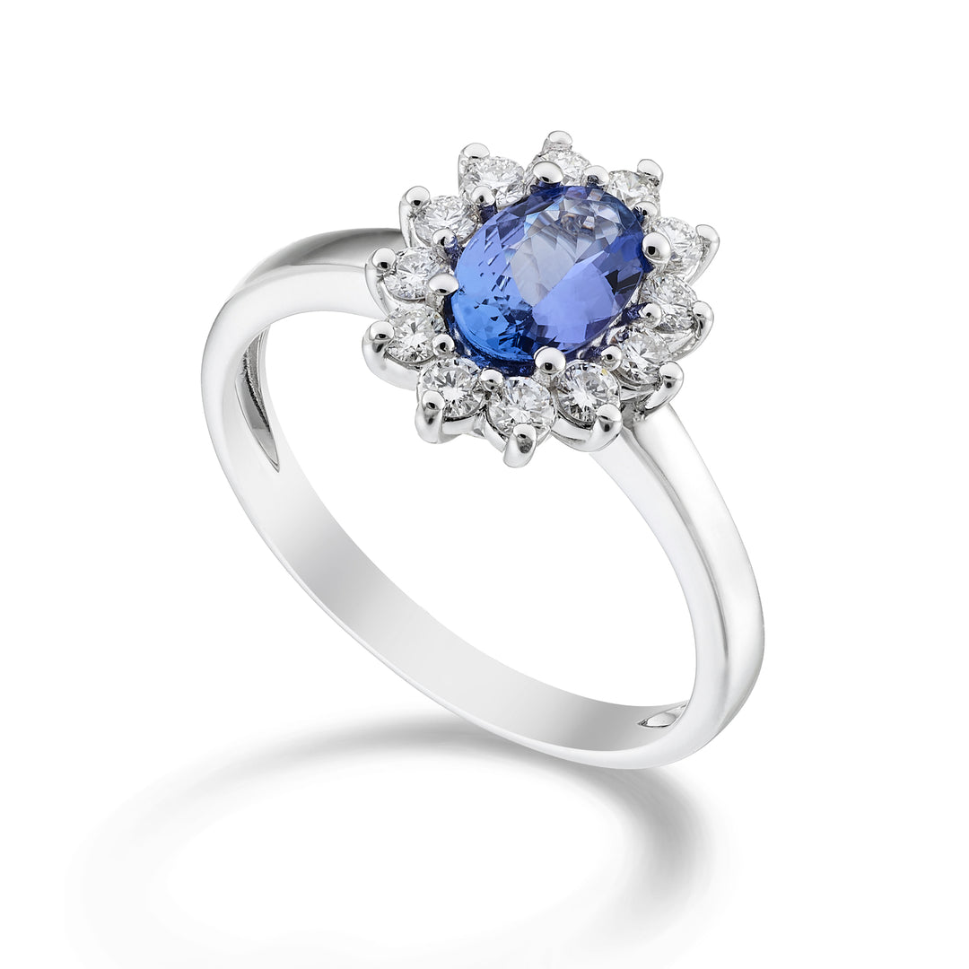 Nihama an 18k tanzanite n. oval 7x5 ct. 0.60 diam. ct. 0.30 NA5094O4TZN