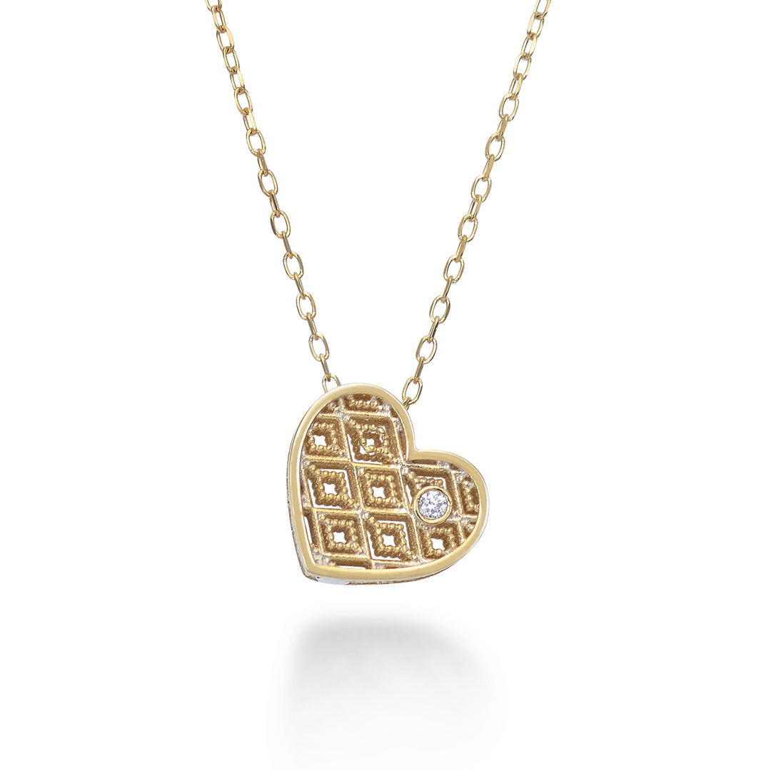 Nihama cl 18k yellow gold heart diam. ct.0,01 NDHEART1