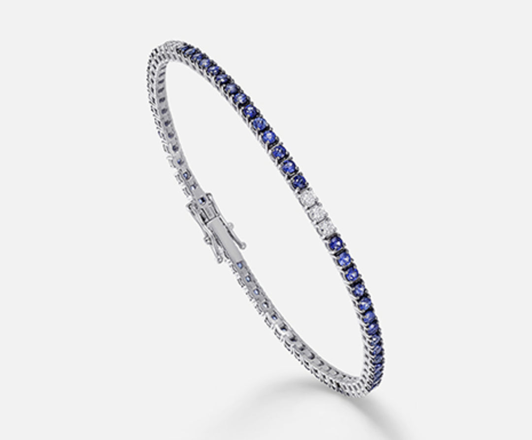 Nihama br tennis 18k sapphires 2.50 ct diam. ct.0.40 cm.17.5 NB5021O4ZFD272.17.5