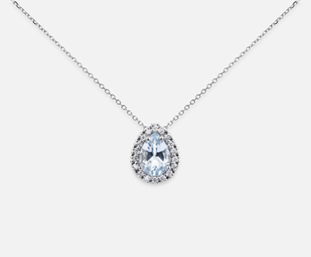 Nihama cl 18k aquamarine drop 7x5 ct.0.50 dia ct.0.09 ND5058O4AM