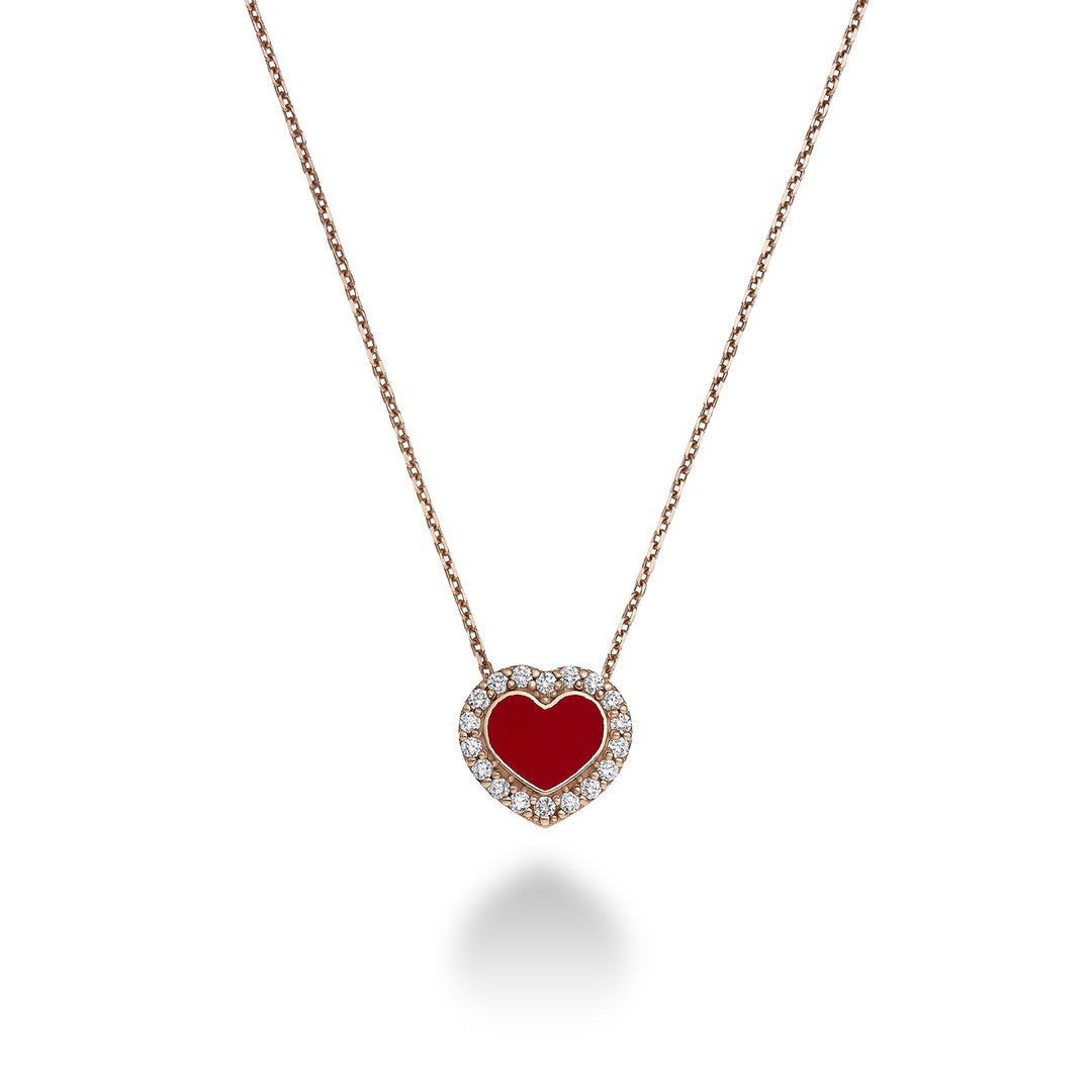 Nihama cl 9k ct.0.24 large heart red enamel ND5079R3BR024