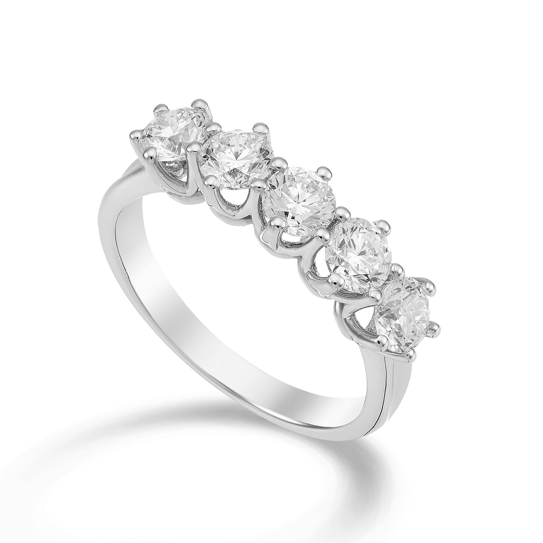 Golay linear riviera ring 5 stones total ct. 0.90 AR5L046DI090-23103110054