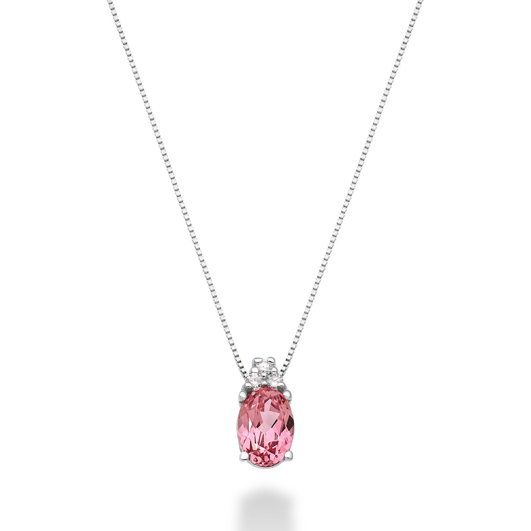 Nihama cl 18k oval pink sapphire 7x5 ct.0.80 dia ct.0.045 ND5055O4ZFRP
