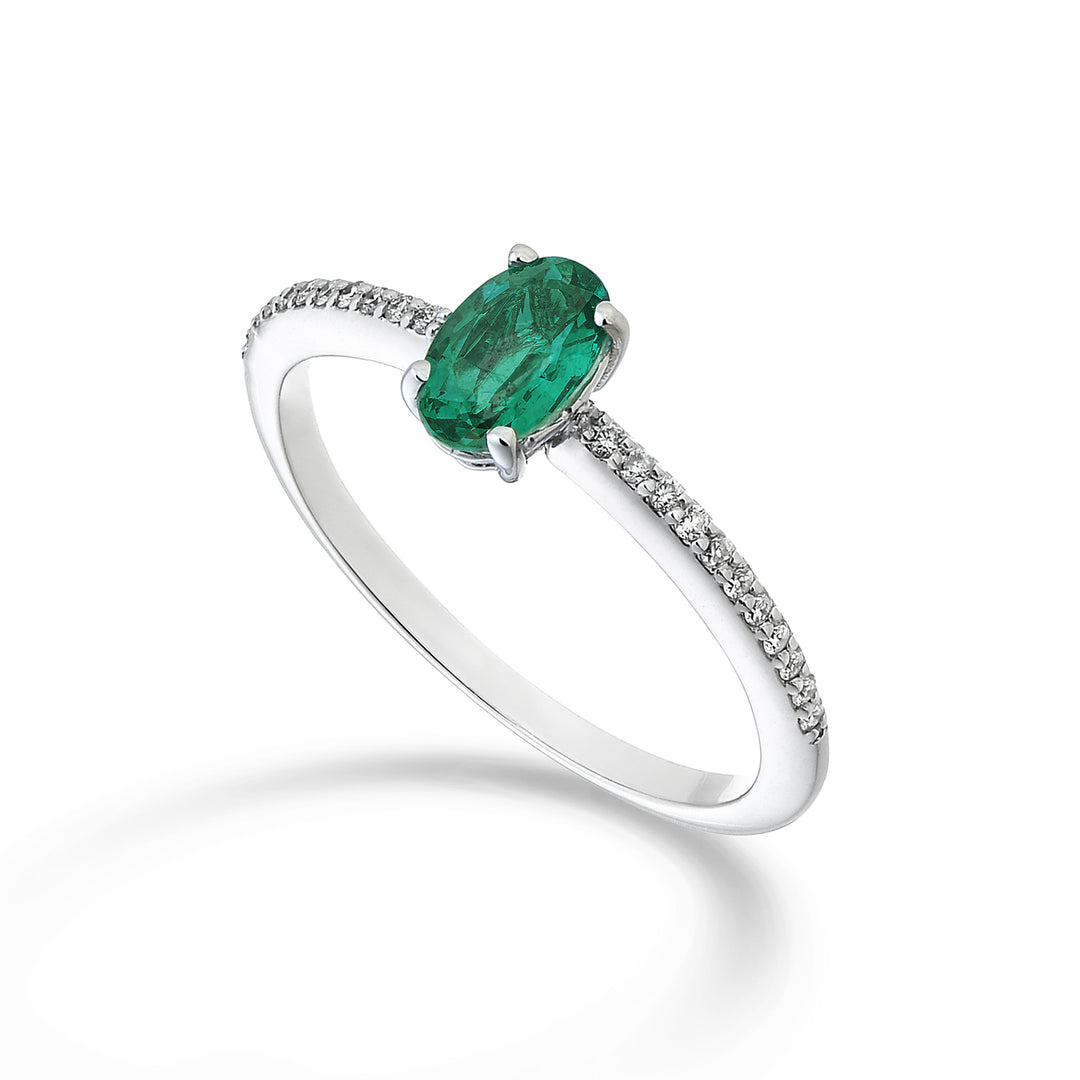 Nihama an 18k oval emerald 6x4 ct.0,30 diam. 0.08 ct NA5102O4BE