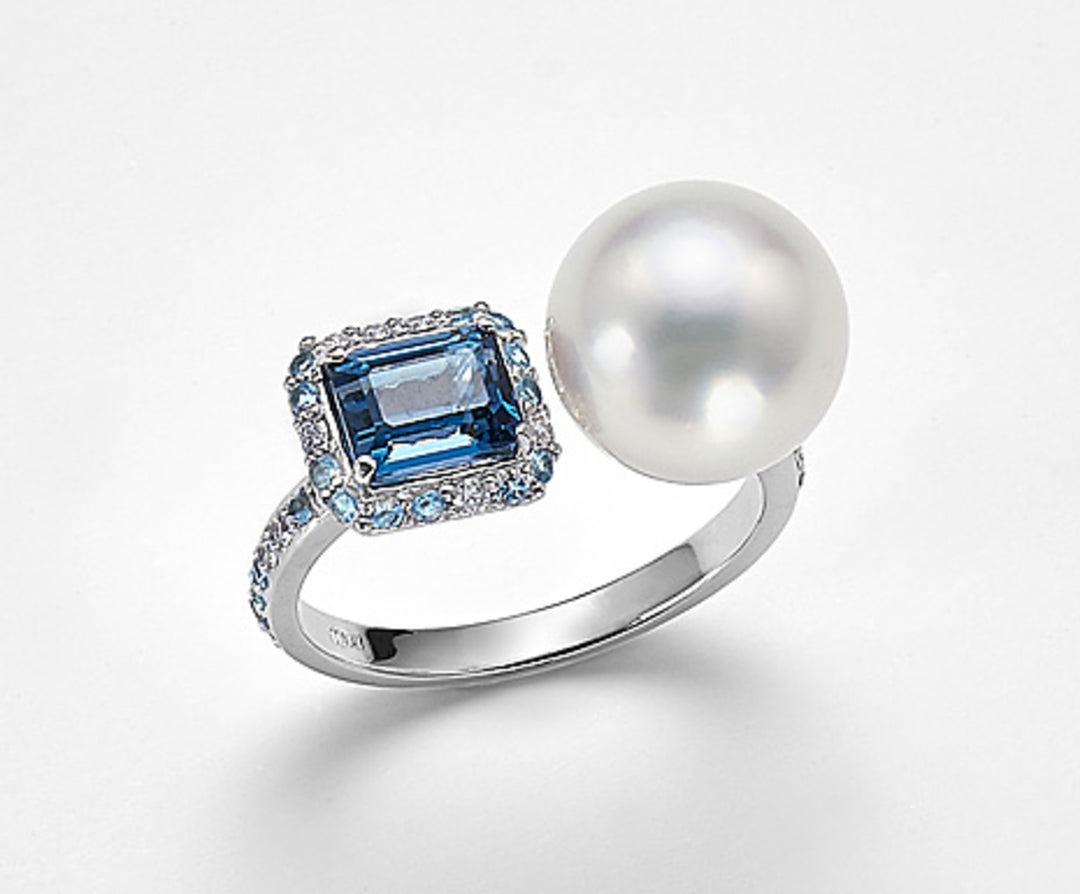 Mikiko an 18k sspw 10/11 ct.0,10 diam, blue topaz and London topaz MA0771O4SABI100