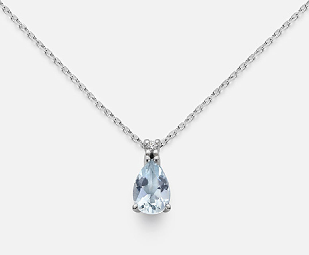 Nihama cl 18k aquamarine drop 6x4 ct.0,30 diam. ct.0,01 ND5037O4AM