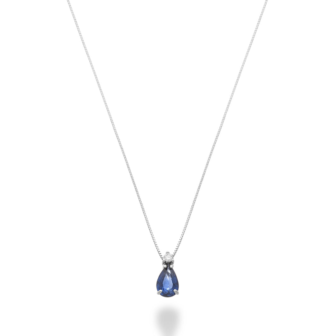 Nihama cl 9k sapphire drop 6x4 with diamond ND5191R4ZFD