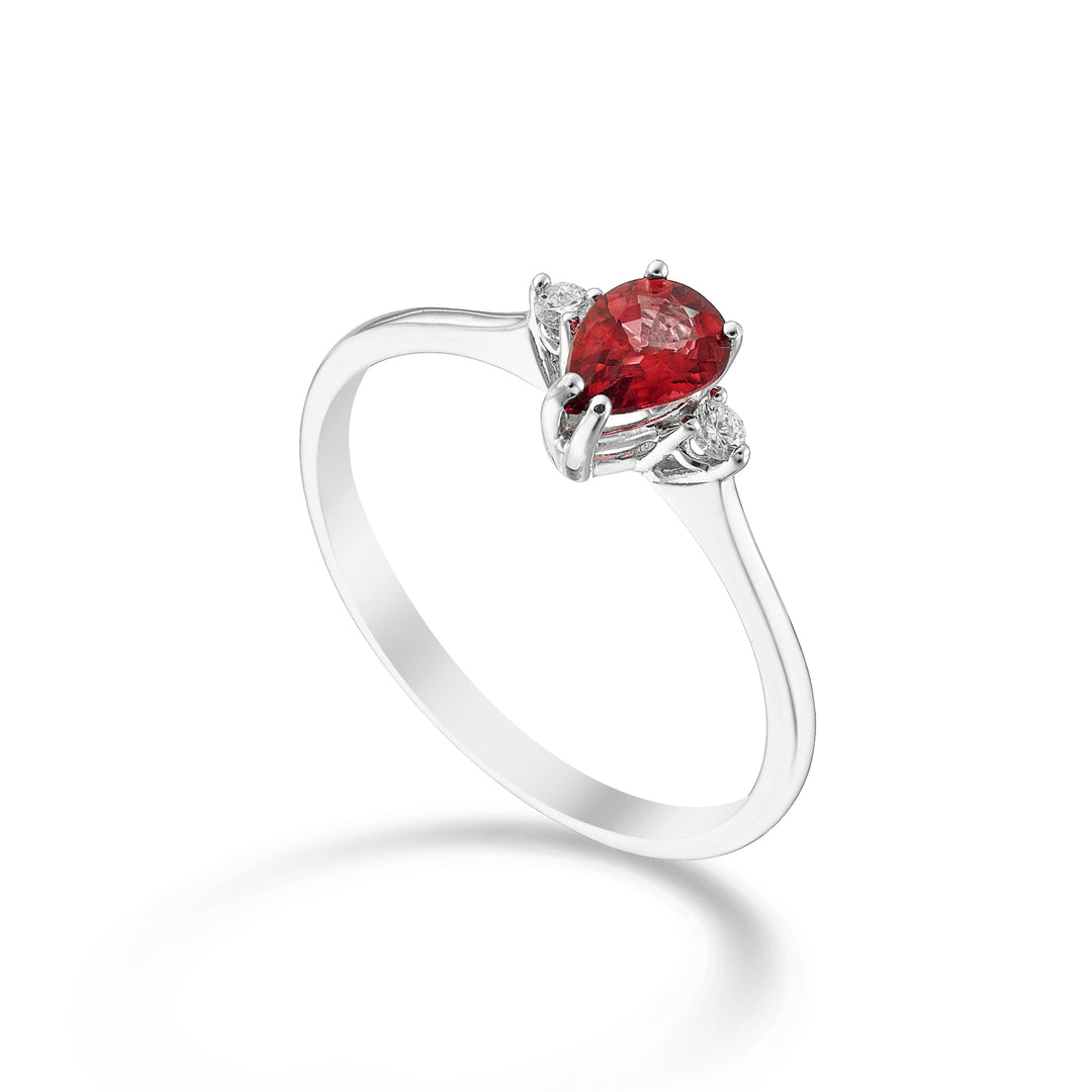 Mikiko an 18k ruby ​​n. 6x4 drop and side diamonds MA5217O4RBN042