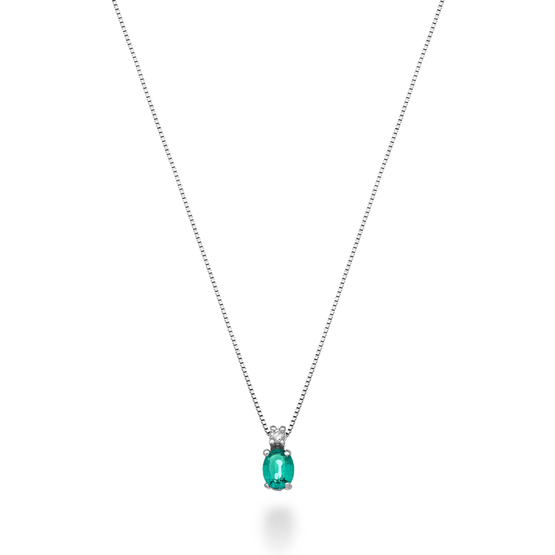 Nihama cl 9k oval emerald 5x4 ct.0.30 diam. ct.0,01 ND5181R4BE