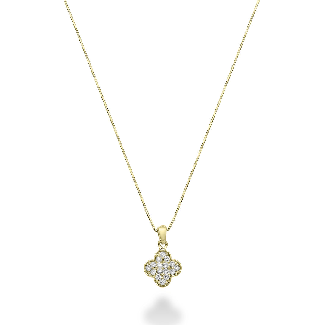 Nihama cl 18k four-leaf clover turned 0.06 ct yellow gold ND5163O1BR006B