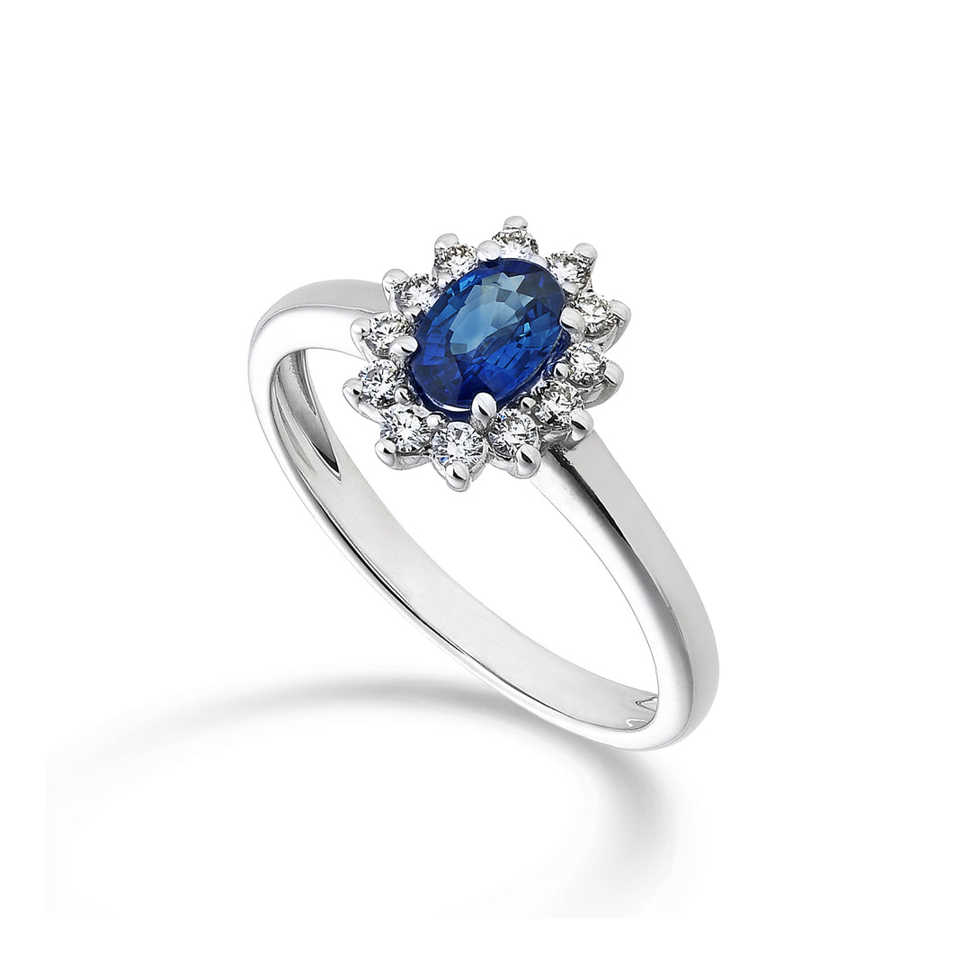 Nihama an 9k sapphire no. oval 6x4 ct.0.62 diam. 0.23 ct NA5093R4ZFN062