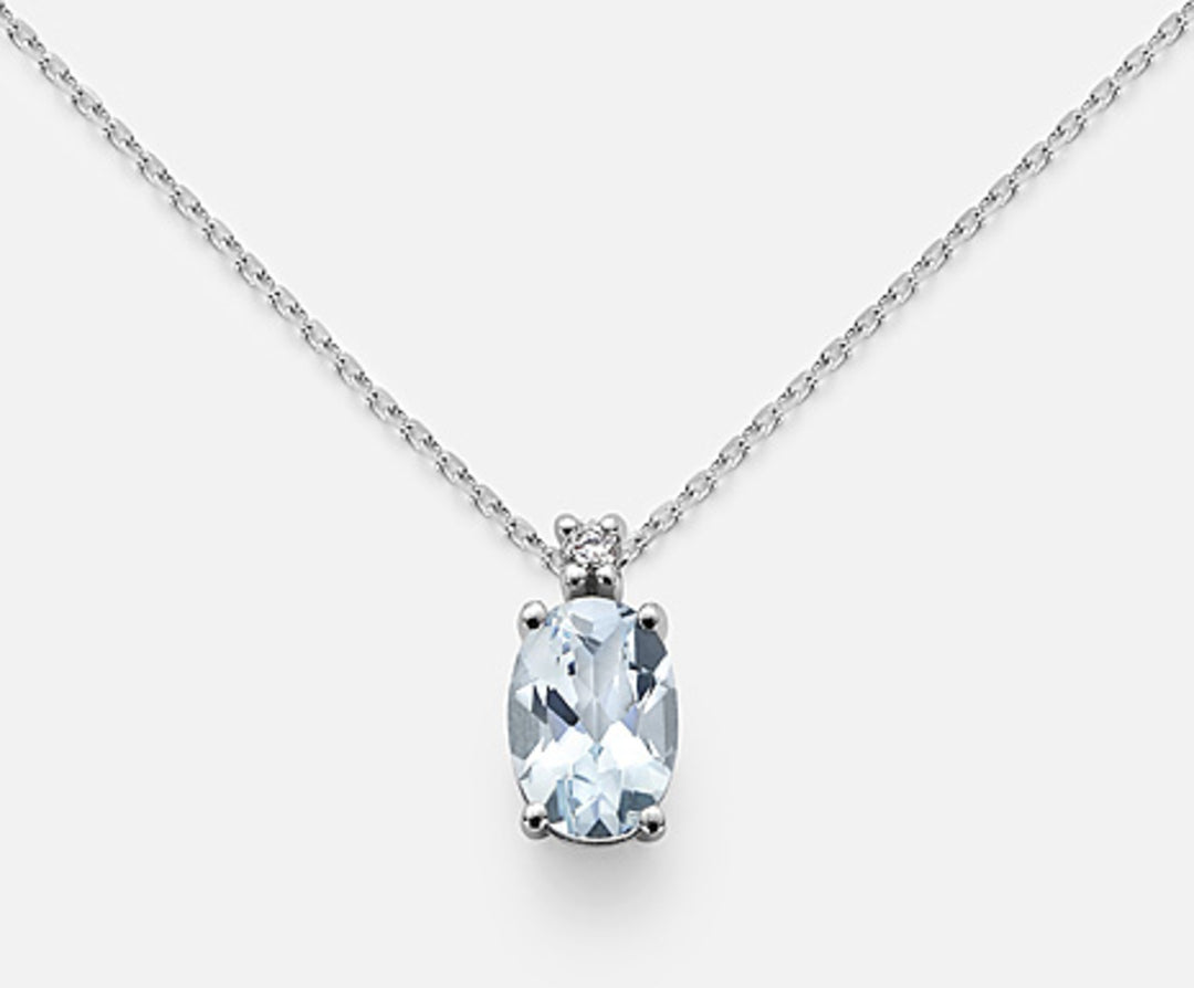 Nihama cl 9k oval aquamarine 7x5 ct.0,50 diam. ct.0,015 ND5035R4AM