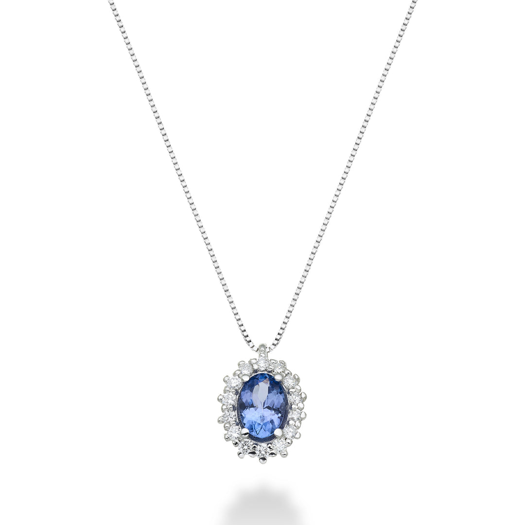 Nihama cl 18k tanzanite n. oval 6x4 ct.0.38 diam. 0.13 ct ND5086O4TZN