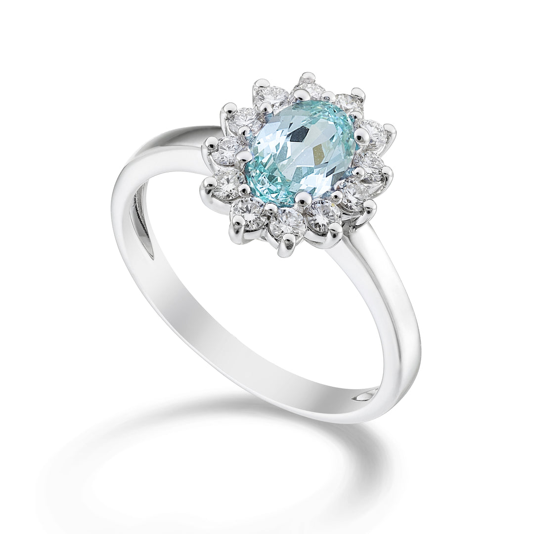 Nihama an 18k oval paraiba tourmaline 7x5 ct.0,80 diam. 0.30 ct NA5094O4PAR