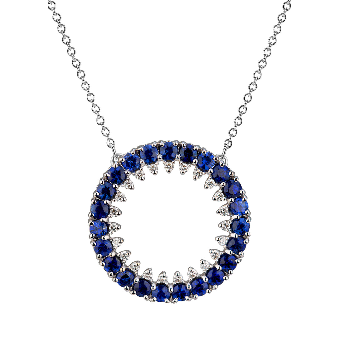 Golay necklace with sapphire circle and diamond contour PDG017ZBDI-18197110117