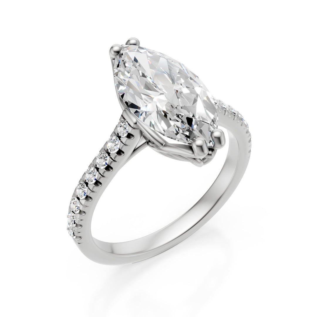 X-Diamond an 18kt lab g.d. total ct. 2.76- cent. ct. 2.52 marquise - recessed shank 0.24ct LXDAPU096O4MABI276