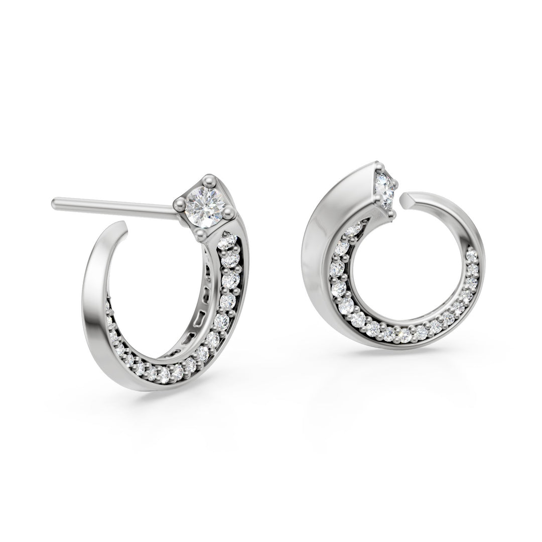 Golay large white gold spiral earrings cen. of 0.16ct OF051BDI-24270110082