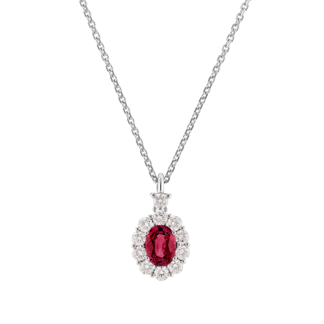 Golay 4x3 oval ruby necklace, diamonds and bezel PCL041DIRU34-26111110401