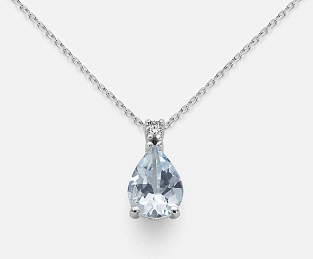 Nihama cl 18k aquamarine drop 8x6 ct.0.62 diam. ct.0,025 ND5039O4AM