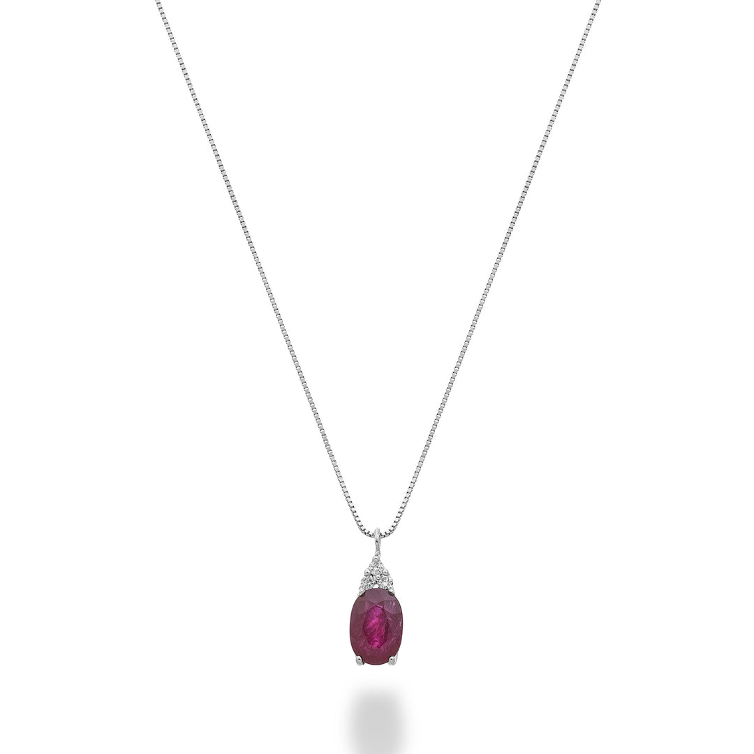 Nihama cl 9k oval ruby 6x4 with diamond ND5188R4RBC