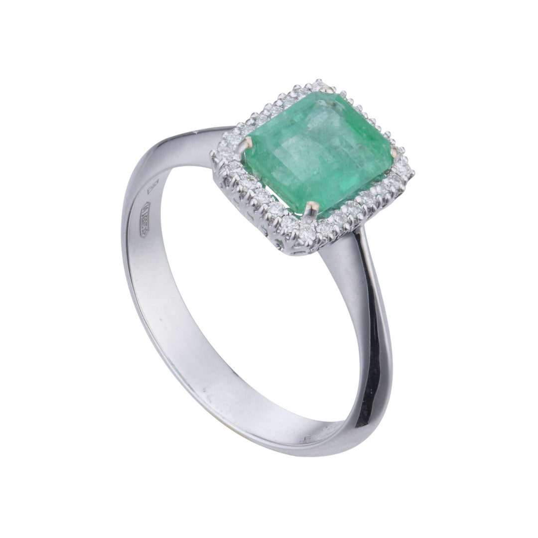 Golay ring with diamonds and emeralds APU447DISM-20357110017