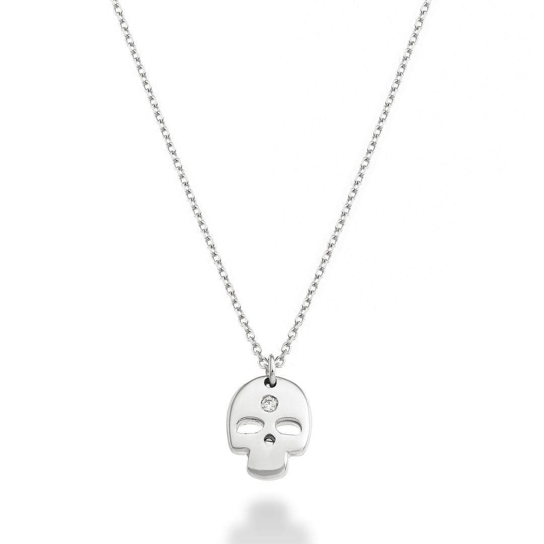 Nihama cl 18k skull 0.01 ct white gold ND5135O4BR001