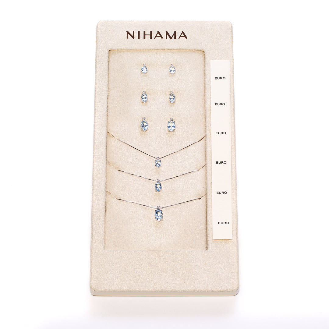 Nihama package cl 5181/5034/5035 + or 5163/5023/5024 9kt oval 5x4/6x4/7x5 aquamarine N.LIGHTBOX.35-9K