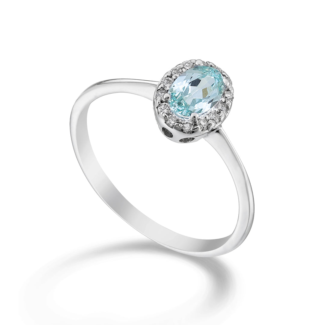 Nihama an 18k paraiba tourmaline oval 6x4 ct.0.70 dia ct.0.09 NA5115O4PAR