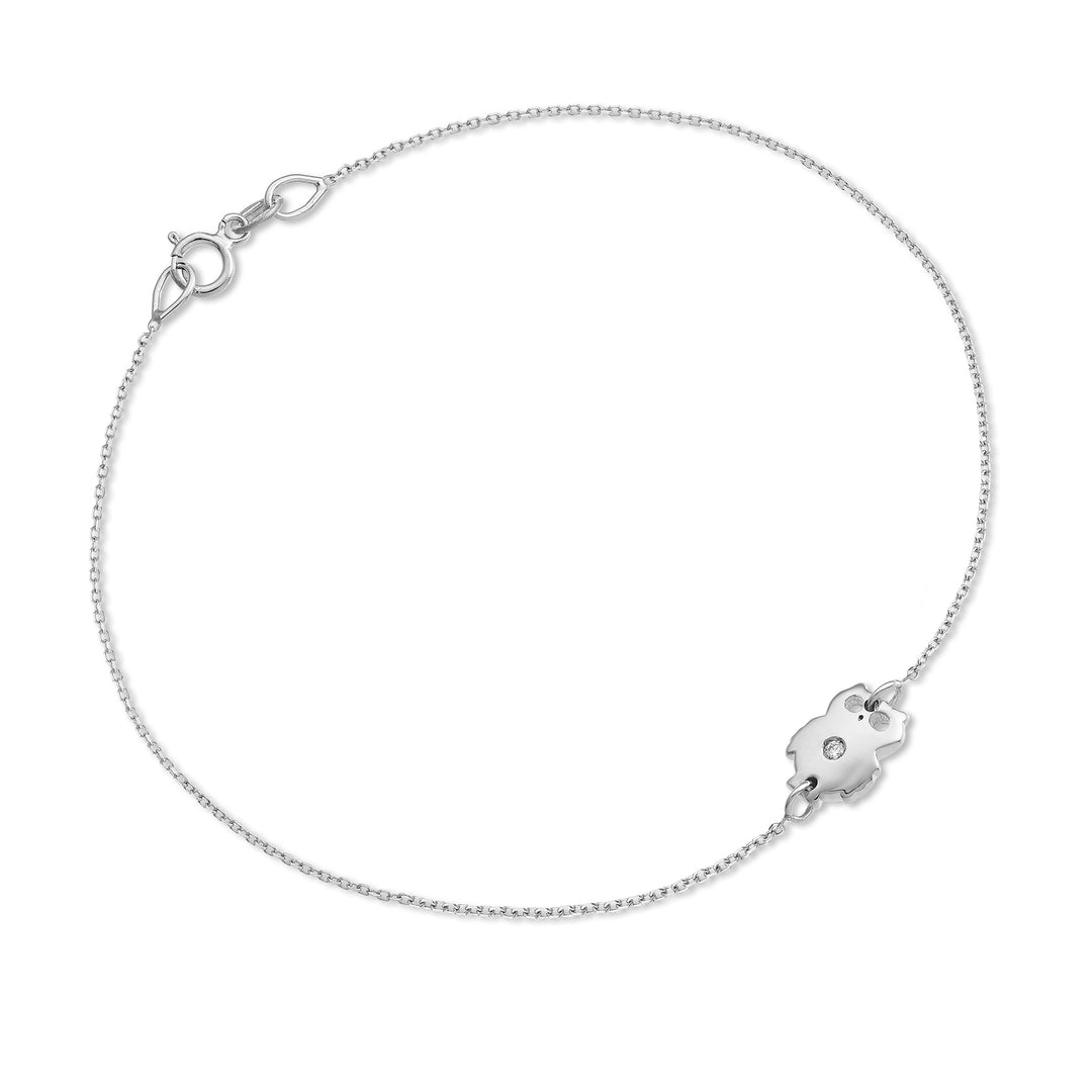 Nihama br 18k owl 0.01 ct white gold NB5044O4BR001