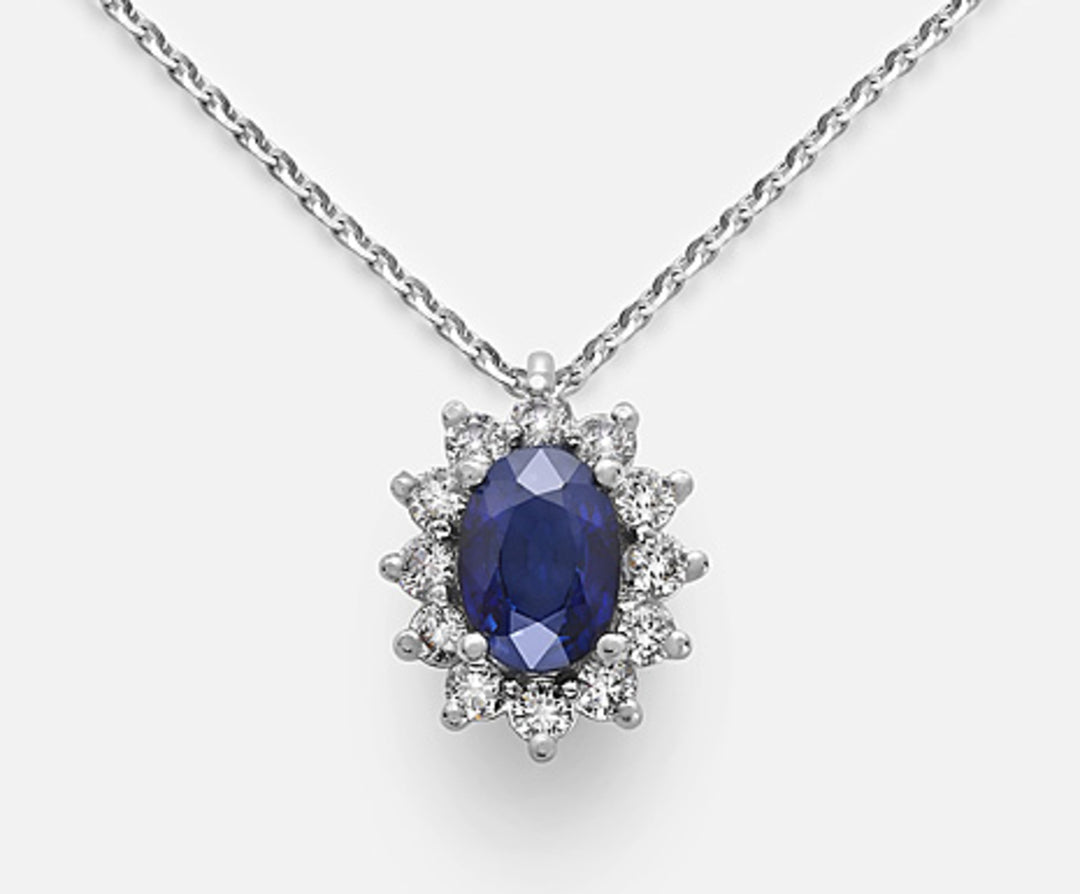 Nihama cl 9k oval sapphire 7x5 ct.0.80 diam. 0.30 ct ND5048R4ZFD