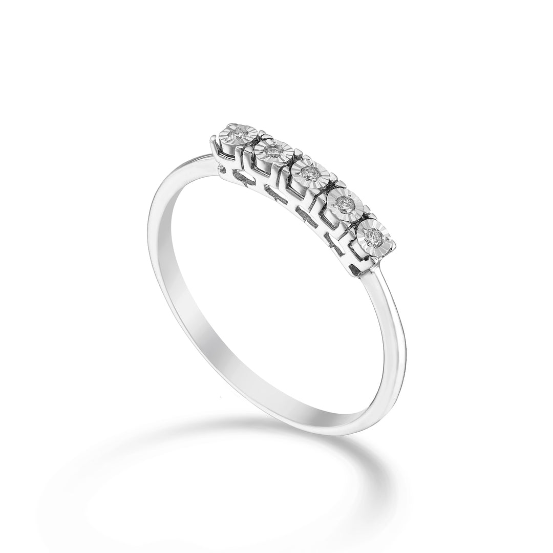 Nihama an 9k riviera five stone with diamonds NA5204R4BR003