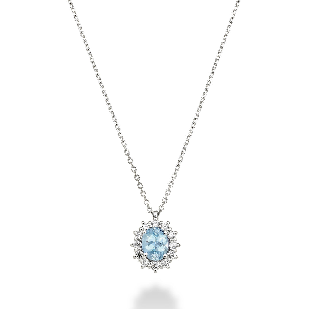 Nihama cl 9k oval aquamarine 5x4 ct.0,30 diam. 0.10 ct ND5126R4AM