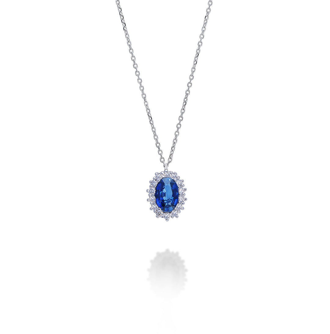 Nihama cl 9k oval sapphire 6x4 ct.0.40 diam. 0.13 ct ND5086R4ZFD