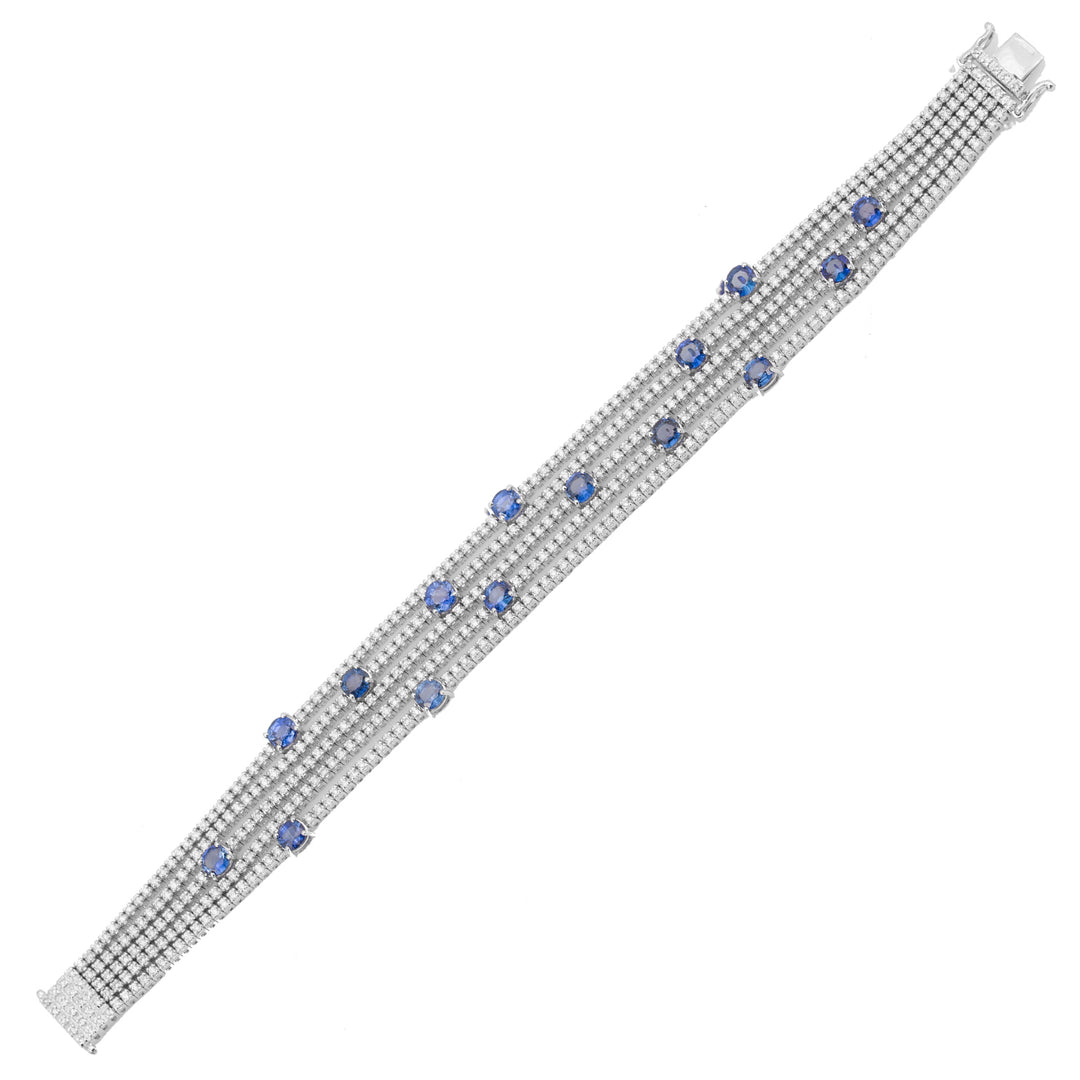 Golay bracelet 5 rows square tennis white diam with sp BRDM118E5-21020110003