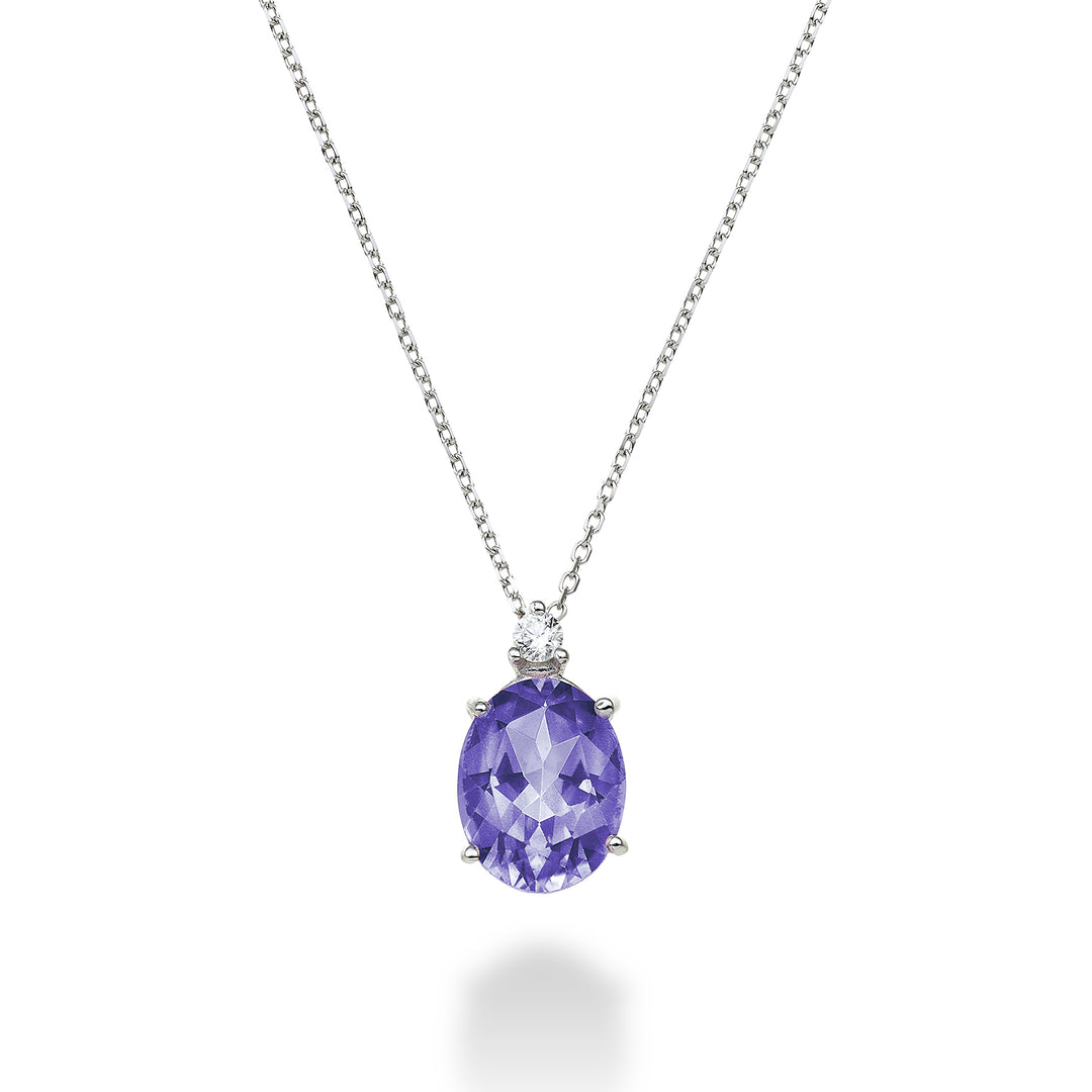 Nihama cl 18k oval amethyst 7x9 ct.1,66 diam. 0.04 ct ND5110O4AMET