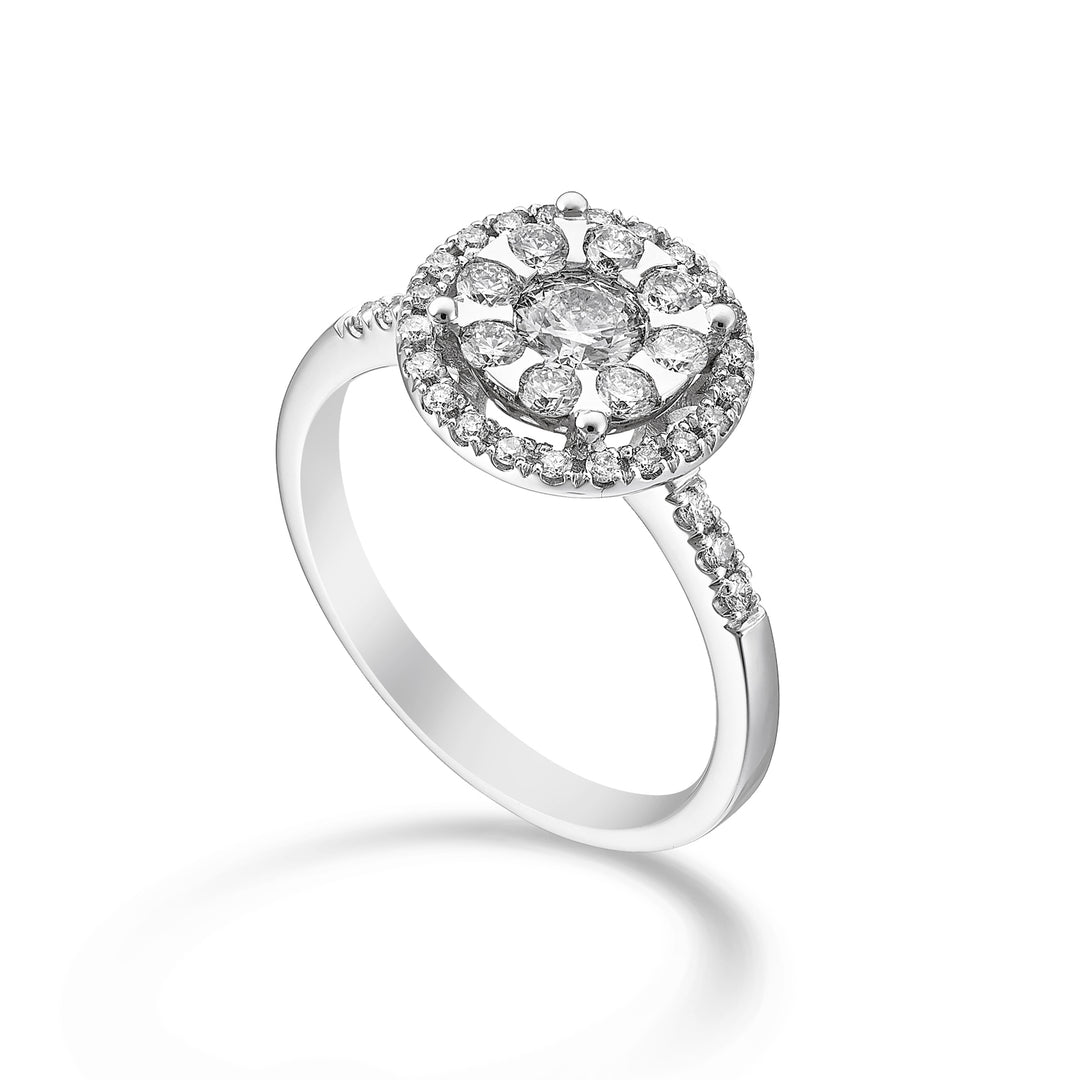 Golay multi-stone ring cen 0.30 ct shank and recessed holder AMPC006DI030-24155110038